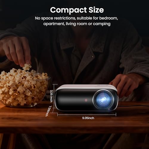 HAPPRUN 9.3" x 8.1" x 3.5" H1 1920x1080 70W LCD Portable Projector
