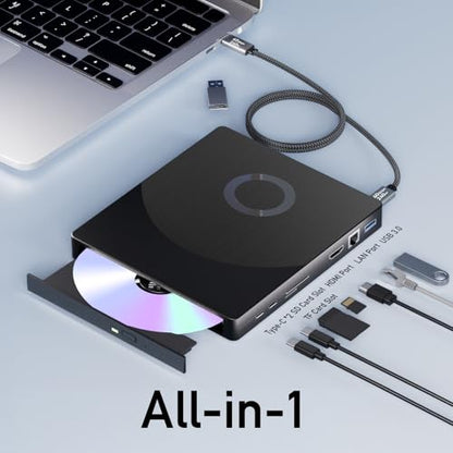 Yaeonku 8 in 1 External Blu-ray/DVD Drive e9ad71ec-7aff-44df-b3d6-2fb0f2e25a9b USB 3.0 Type-C