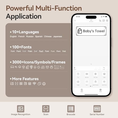 NIIMBOT D110 203 DPI Portable Monochrome Thermal Printer Bluetooth