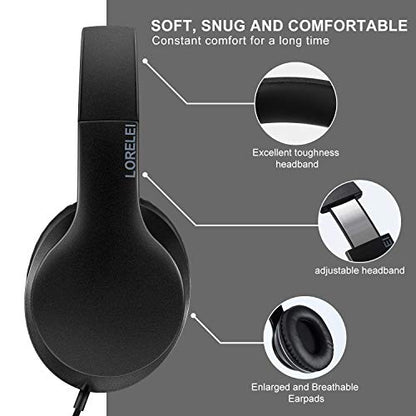 LORELEI X6 40 mm Wired Over-Ear Headphones with 3.5mm Jack, 20 Hz - 20 KHz, 110 dB Sensitivity, Plastic Enclosure