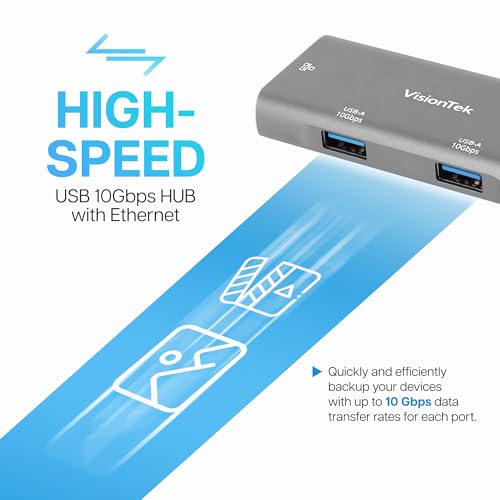 VisionTek USB-C Hub 3 Ports Laptop Adapter Model 901538