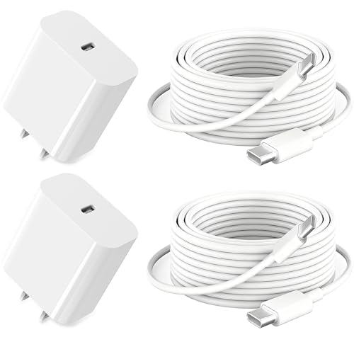 GKW 20W USB-C Charger Block with 10ft USB-C Cable 2-Pack GS-W20A0938