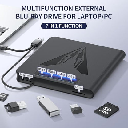LLMHHKYK External Blu-ray Drive KL001 100GB 8x USB 3.0 Type-A & C