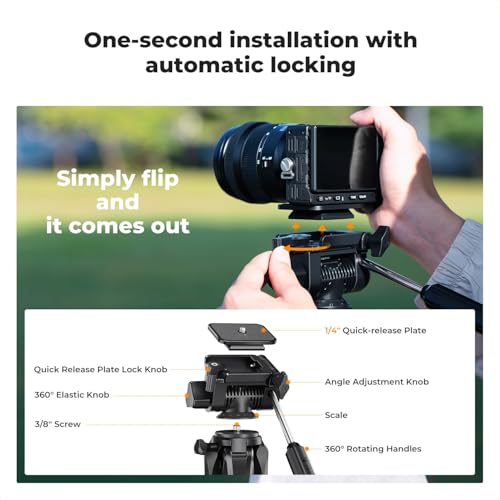 K&F CONCEPT 75 Inches KF09.126 Aluminum Tripod for Cameras and Smartphones