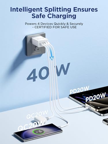 Aioneus 40W 4-Port USB Wall Charger Model HNT-PD2002RZ Specifications