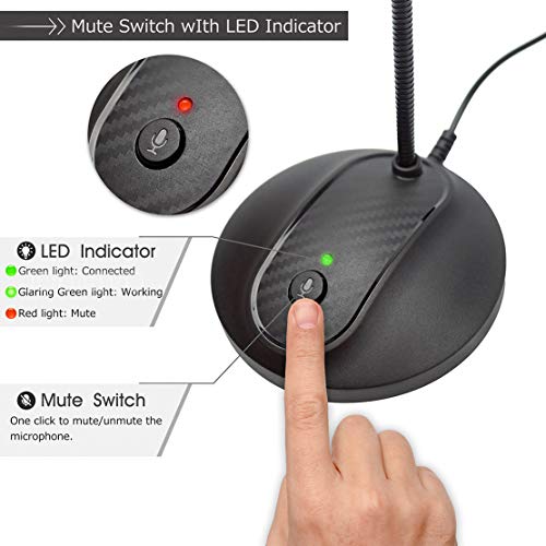 JOUNIVO JV-601 USB Microphone, Omnidirectional, 76 dB SNR, Corded Electric, Gooseneck
