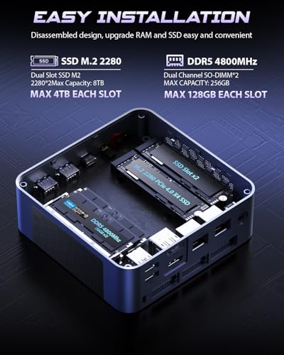 BOSGAME Mini PC P3 4K 60Hz LED Desktop Computer