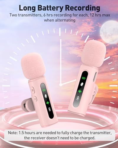 GoorDik Wireless Lavalier Microphone J3 USB Type-C Omnidirectional Microphone - Pink