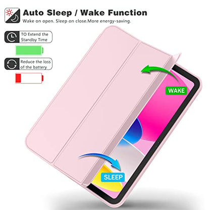 iMieet iPad (A16) 10.9 Inch TPU Case with Trifold Stand and Auto Sleep/Wake Feature