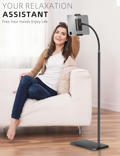 LanPavilion 12.9 inch Floor Stand Floor Stand-01 55.9 inch Adjustable Flexible Gooseneck Tablet Stand