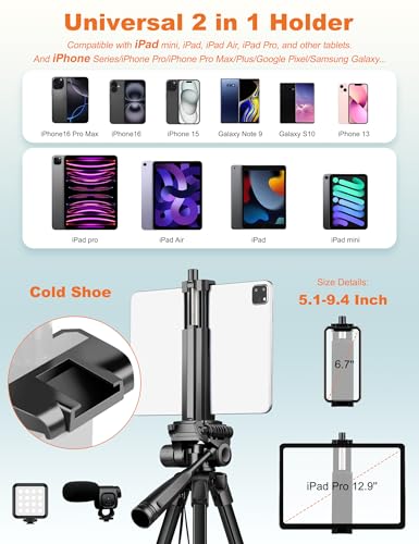 JOILCAN 68" M30T Camera Tripod Stand for Phones and Tablets