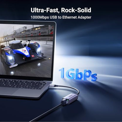 UGREEN 2.4" x 0.9" x 0.6" USB to Ethernet Adapter Model 50922