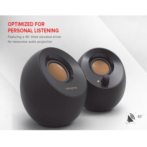 Creative 2.0 Stereo Speakers 51MT66AA02 USB Wired Low Frequency Sound Enhancement