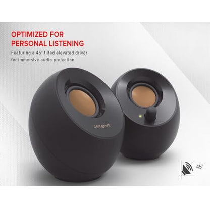 Creative 2.0 Stereo Speakers 51MT66AA02 USB Wired Low Frequency Sound Enhancement