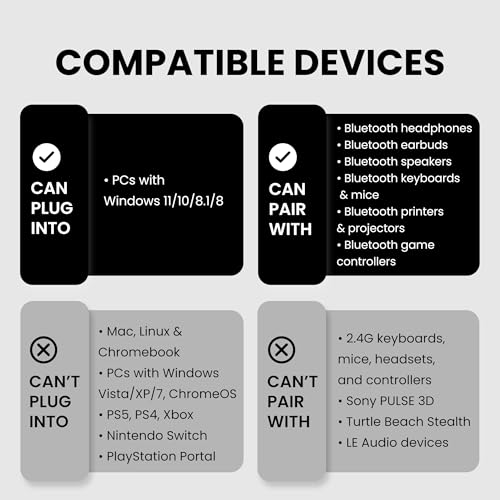 Avantree 0.83 x 0.47 x 0.24 inches BTDG-45-BLK USB Bluetooth Adapter