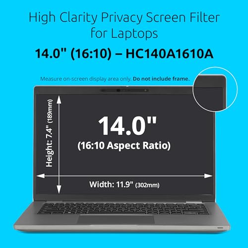 Kensington 14.0" HC140A1610A Privacy Screen Filter for 16:10 Laptops