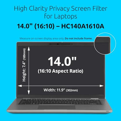 Kensington 14.0" HC140A1610A Privacy Screen Filter for 16:10 Laptops
