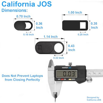 California JOS 9 Pack (3 Large + 3 Medium + 3 Small) 0.03 inch Webcam Cover Slide Privacy Blocker