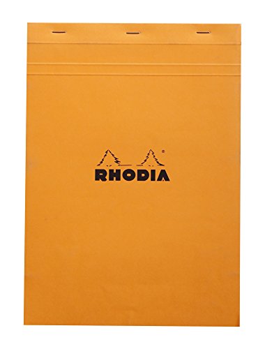 Rhodia 8 ¼ x 11 ¾ Notepad Orange 80 Sheets Graph Paper Soft Cover