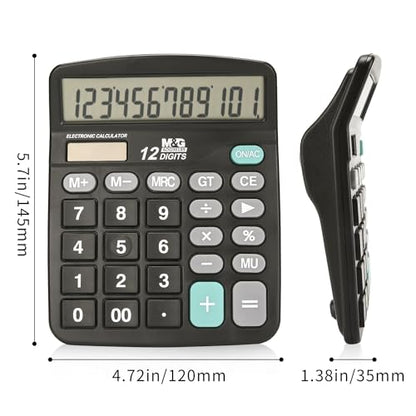 M&G 5.7" x 4.72" ADG98189 Standard Function LCD Calculator with Battery and Solar Power