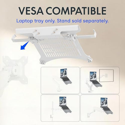 FlexiSpot Laptop Tray for Monitor Arm, VESA Mount 75x75/100x100mm, Supports Laptops up to 17.3in