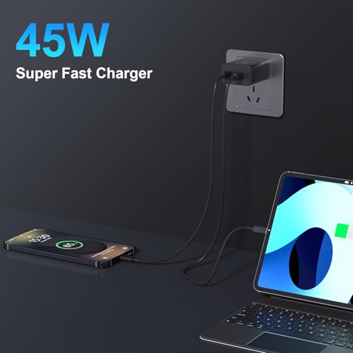 Niubil 45W 2Pack Charger XHD-PD45W-2C USB Type C With 10FT Cables