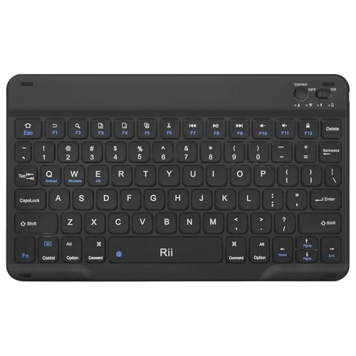 Rii RK302 Bluetooth Keyboard, 78-Key Wireless Slim Design for iPad, Android, Samsung, Windows, Mac, Linux, Tablets & Laptops