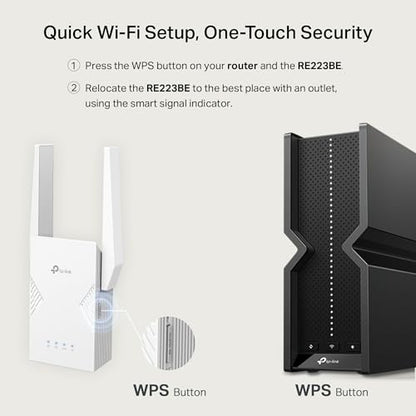 TP-Link 802.11ax RE223BE Dual-Band Wireless Range Extender | 3200 Mbps | 2400 sq. ft | RJ45 Connector