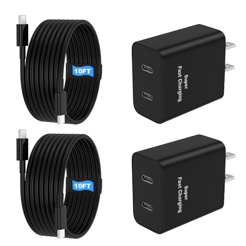 Niubil 45W 2Pack Charger XHD-PD45W-2C USB Type C With 10FT Cables