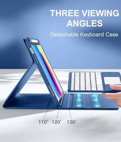Harvopu iPad Case with Keyboard A2696/A2757/A2777 2022 10.9 Inches 11th Gen 2025 Model Soft Leather Modern Design