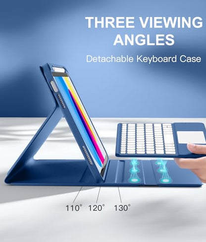 Harvopu iPad Case with Keyboard A2696/A2757/A2777 2022 10.9 Inches 11th Gen 2025 Model Soft Leather Modern Design