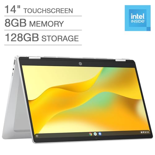 HP 14 Inch 14b-cd0035cl 1920 x 1080 2 in 1 Chromebook Convertible Touchscreen Intel Processor N200 8GB LPDDR5 128GB UFS 720p Webcam ChromeOS