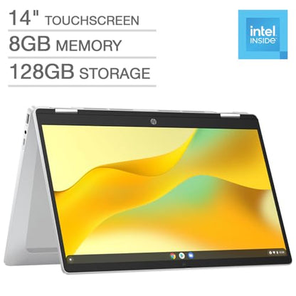 HP 14 Inch 14b-cd0035cl 1920 x 1080 2 in 1 Chromebook Convertible Touchscreen Intel Processor N200 8GB LPDDR5 128GB UFS 720p Webcam ChromeOS