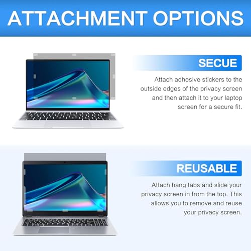 ZOEGAA 14 Inch Laptop Privacy Screen Filter 16:10 Anti-Glare, Anti-Fingerprint, Waterproof, Black