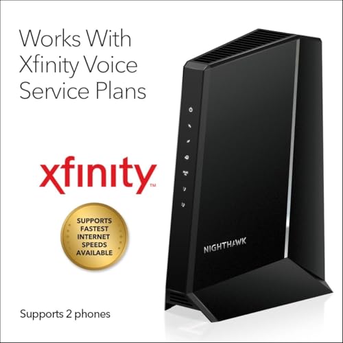 NETGEAR 2.5Gbps Cable Modem CM2050V Ethernet, Wi-Fi 4 Ports Black