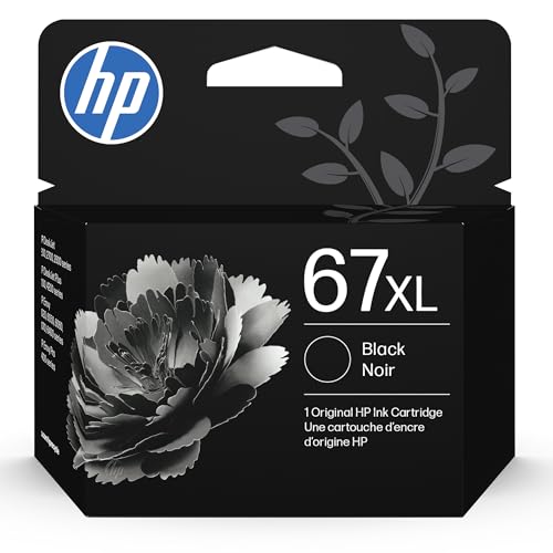 HP 67XL Black Ink Cartridge | High Yield | 240 Pages | Compatible with Select HP Printers