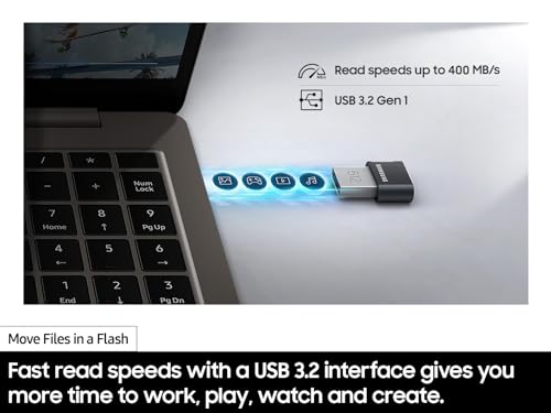 Samsung 512GB MUF-512AB/AM USB 3.2 Flash Drive 400MB/s Read Speed Type-A Portable Storage
