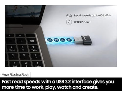 Samsung 512GB MUF-512AB/AM USB 3.2 Flash Drive 400MB/s Read Speed Type-A Portable Storage