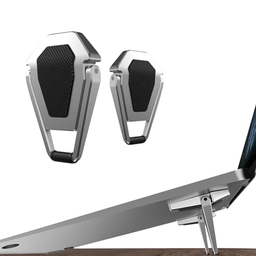 ELE DEPI 2 Pack Portable Laptop Stand DP-001 Silver Adjustable Foldable Zinc Alloy