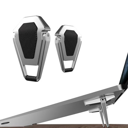 ELE DEPI 2 Pack Portable Laptop Stand DP-001 Silver Adjustable Foldable Zinc Alloy