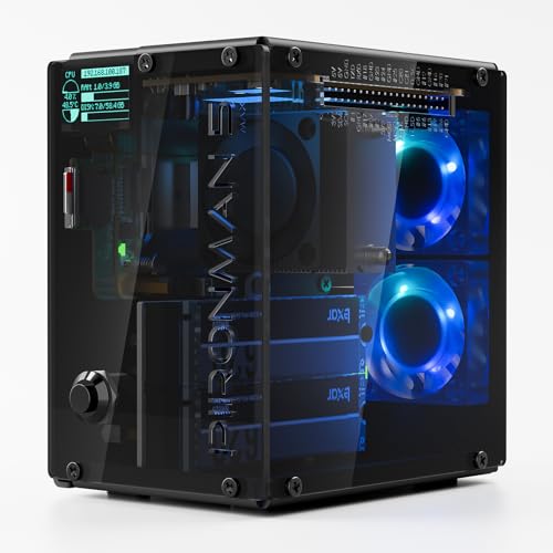 SunFounder Pironman 5 MAX Raspberry Pi 5 Case Dual NVMe M.2 SSD PCIe Gen2 Bottom Mount Air Cooling