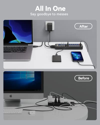 WENTER 11-Port USB Hub KDP-AF120300U Powered USB 3.0