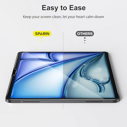 SPARIN 2 Pack Screen Protector for iPad Air 11 Inch M4/M3/M2, 9H Hardness, Clear Tempered Glass