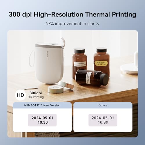 NIIMBOT D11_H Portable Thermal Monochrome Label Maker 300DPI Bluetooth