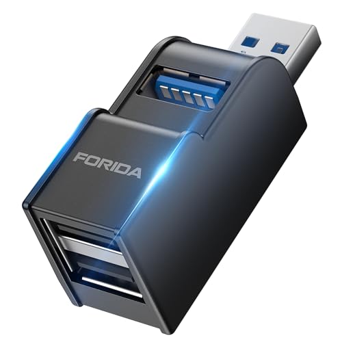 FORIDA USB Hub 3 Ports USB 3.0 Adapter Model 6060B-Black