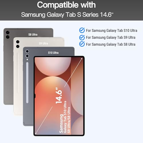 Sackei 14.6" Magic Keyboard Case for Galaxy Tab S10 Ultra S9 Ultra S8 Ultra with Clicky Switch, Floating Cantilever Design