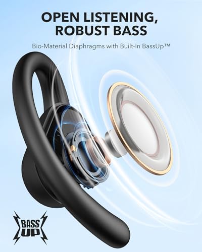 Soundcore A3873 Open-Ear Headphones, Wireless, Bluetooth 5.3, 12H Battery Life, IP55 Rating, Ergonomic Design