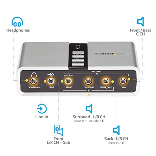 StarTech.com 7.1 USB External Sound Card ICUSBAUDIO7D