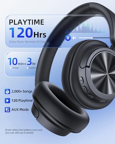 bmani H1 Over-Ear Active Noise Cancelling Headphones 360° Spatial Audio Black