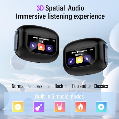Thunelec U9 Wireless Earbuds Bluetooth 5.4 Touch Control with Noise Cancellation